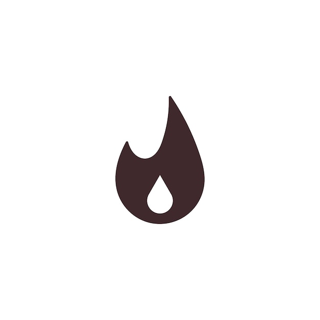 Значок огня Символ горячего горящего пламени Огнеопасный предупреждающий знак Пиктограмма теплового пламени Взрывоопасный легковоспламеняющийся логотип Детектор опасности дыма Плоская векторная иллюстрация на белом фоне