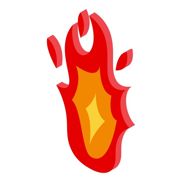fire icon isometric of fire vector icon for web design isolated on white background