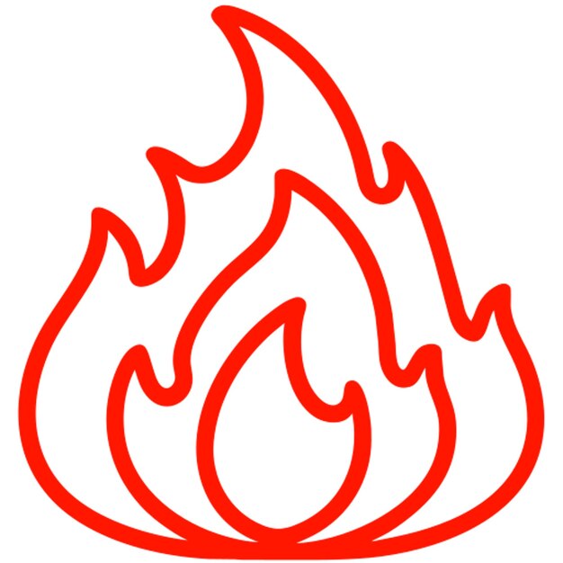 Vector fire icon outline