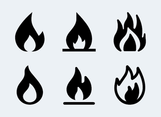 Fire icon vector set