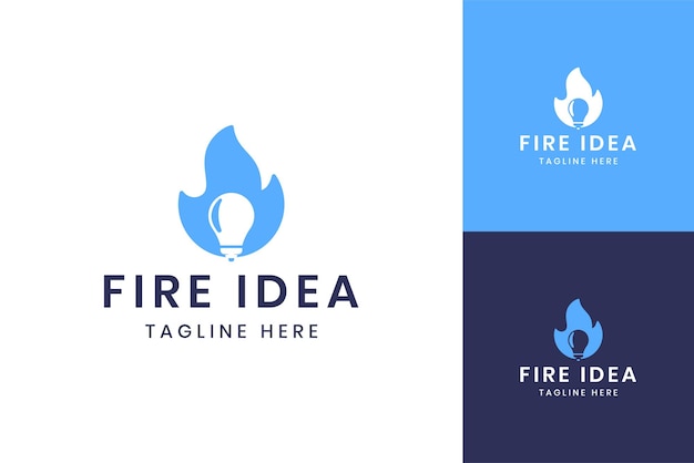 Fire idea negative space logo design