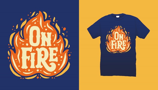 Fire illustration tshirt design