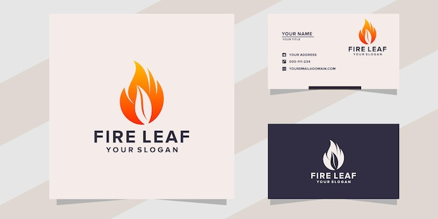 Fire leaf logo template