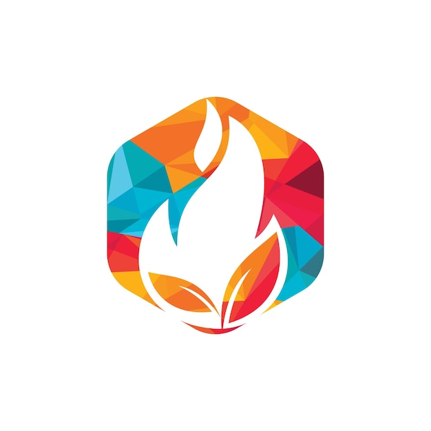 Fire leaf vector logo design