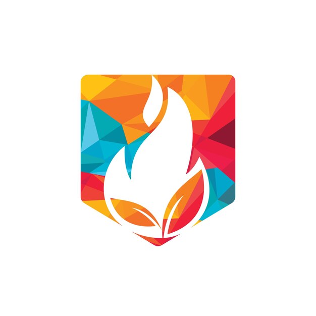 Fire leaf vector logo design