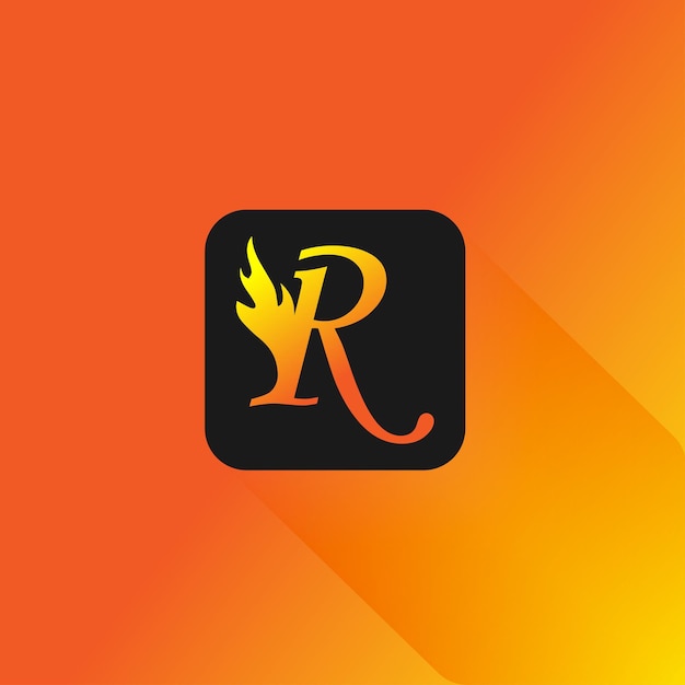 Fire letter logo design set