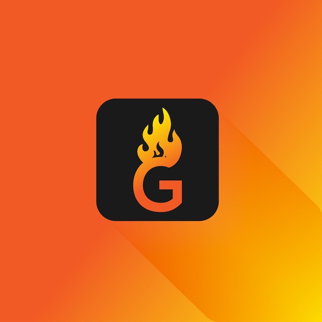 Fire letter logo design set