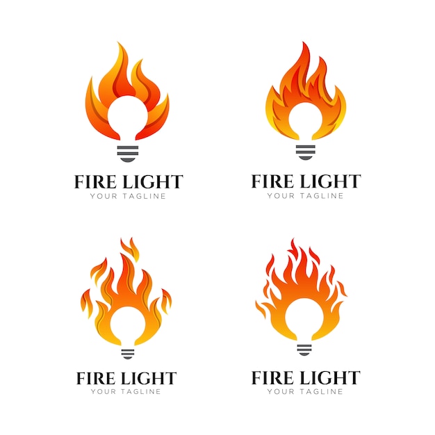 Fire light logo design template