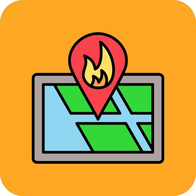 Vector fire location icon