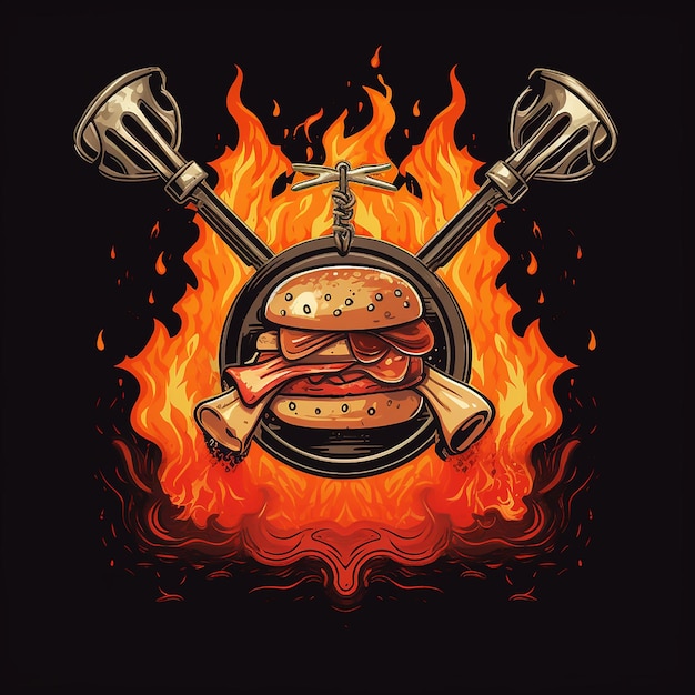 Fire logo for burger place