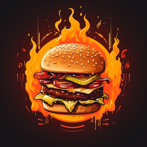 Fire logo for burger place