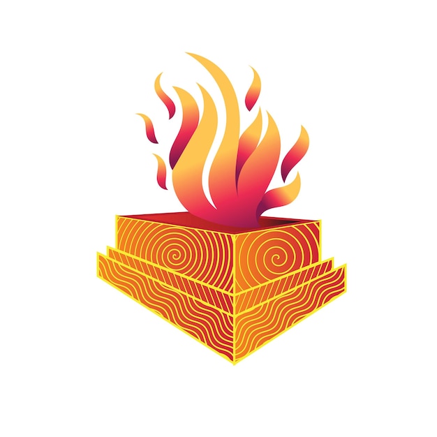 Vector fire logo design for hindu wedding invitation card