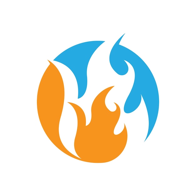 火のロゴの設計図と火のシンボル