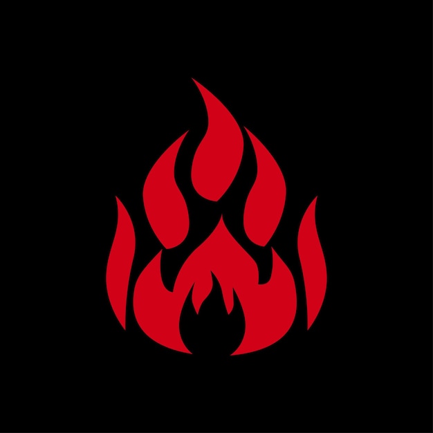 Fire logo design silhouette icon vector illustration