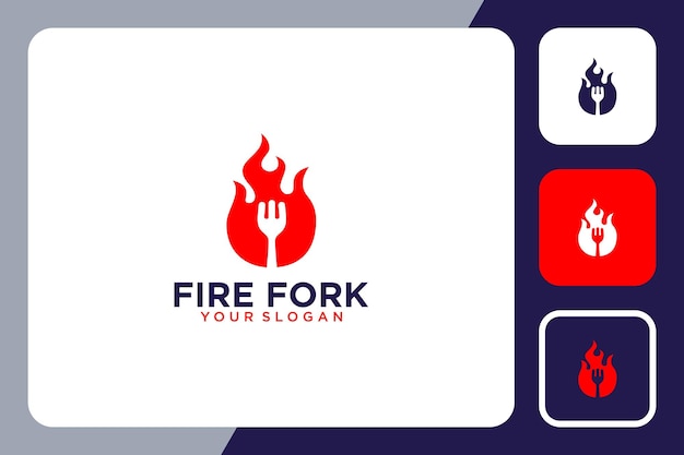 Fire logo design with fork