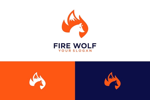 狼と火のロゴデザイン