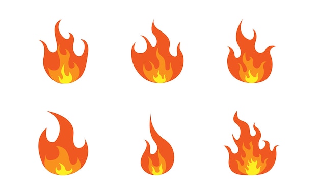 Fire logo icon bundle flame