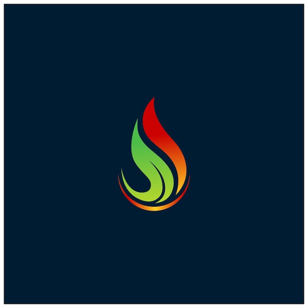 Fire logo leaf logo concept stock image