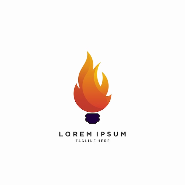 Fire logo minimalist design colorful