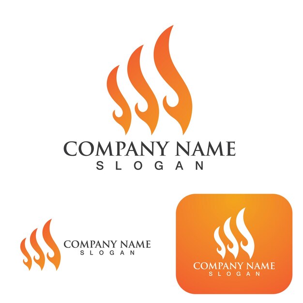 Fire logo template fiamma clipart simbolo icona vettore