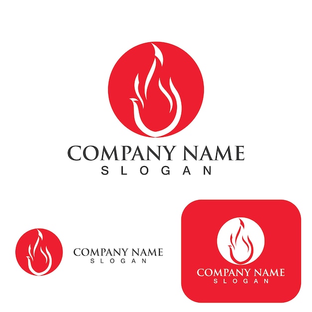 Fire logo template flame clipart symbol icon vector