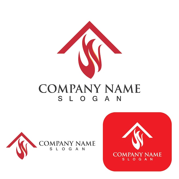 Fire logo template fiamma clipart simbolo icona vettore