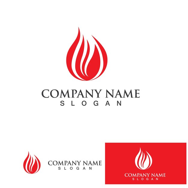fire logo template flame symbol icon vector