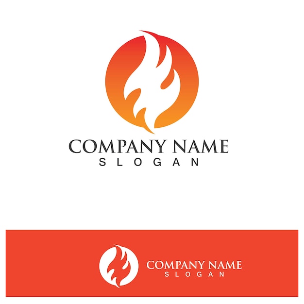 火のロゴのテンプレート炎のシンボルアイコンベクトル
