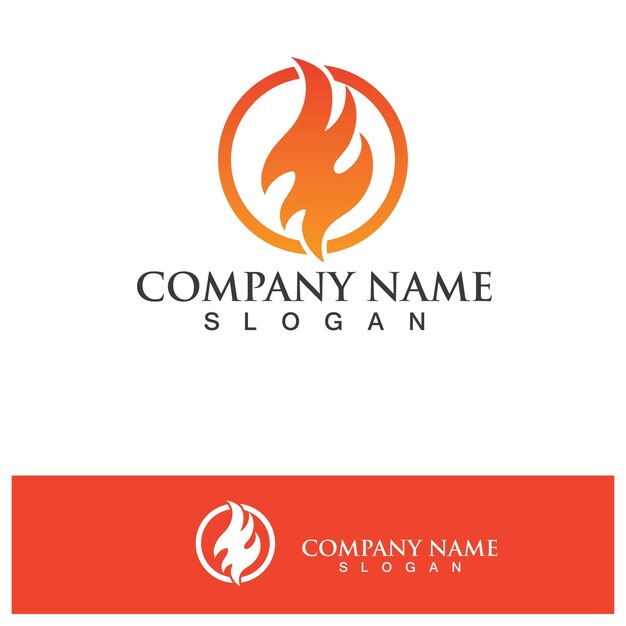 Fire logo template flame symbol icon vector