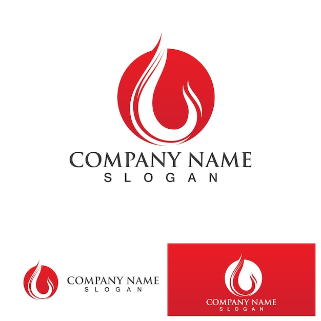 fire logo template flame symbol icon vector