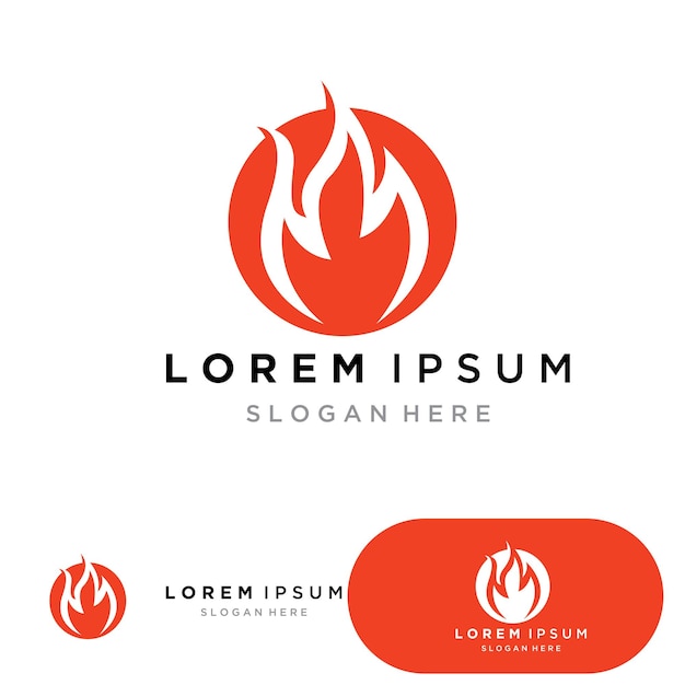 Fire Logo Template Flame Symbol Icon Vector