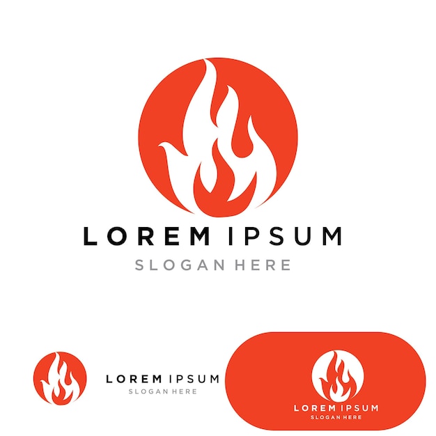 Logo del fuoco modello icona simbolo di fiamma vettore