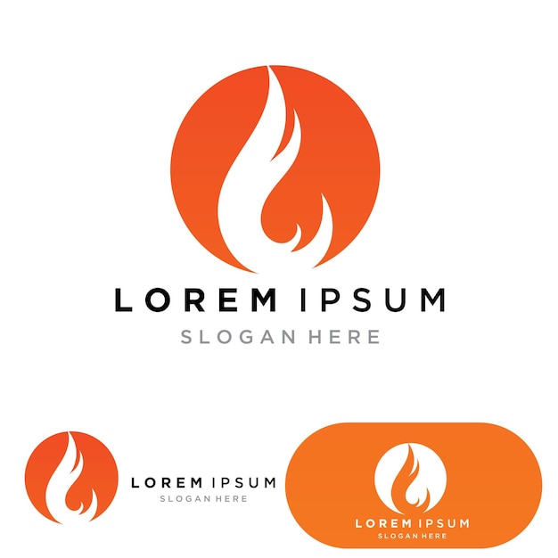 Fire Logo Template Flame Symbol Icon Vector