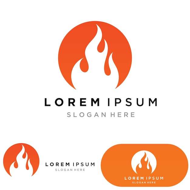 Fire Logo Template Flame Symbol Icon Vector