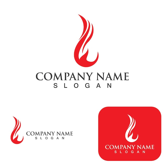 Fire Logo Template Flame Symbol Icon Vector