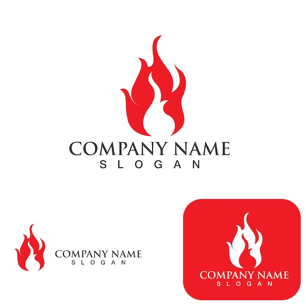 Fire Logo Template Flame Symbol Icon Vector