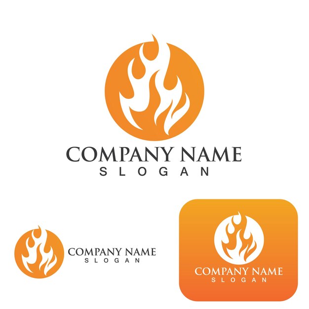 Fire Logo Template Flame Symbol Icon Vector