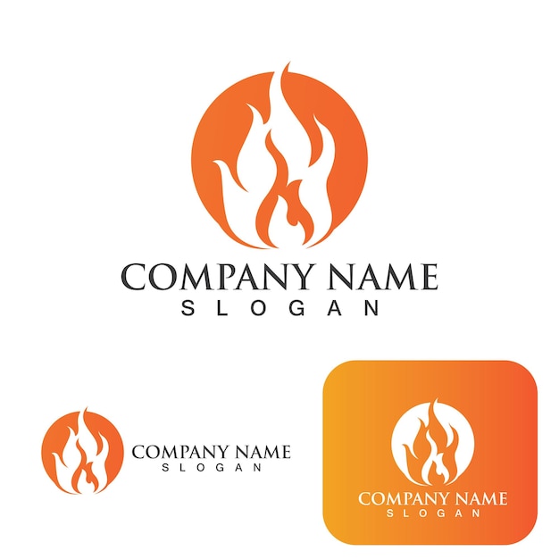 Fire Logo Template Flame Symbol Icon Vector