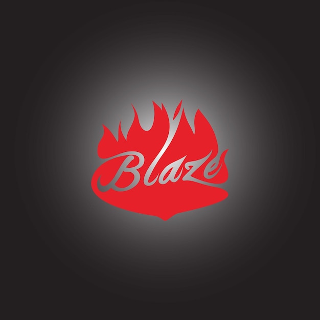 Vettore logo del fuoco con le parole blaze