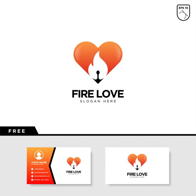 Fire love logo design