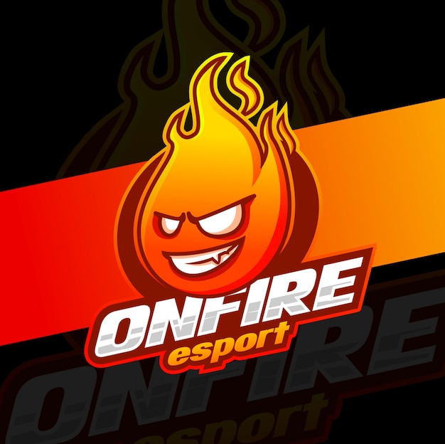 Fire mascot esport logo design