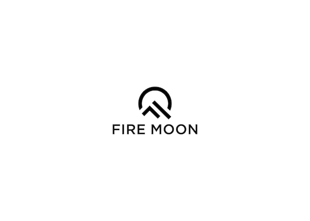 Fire moon logo design vector illustration