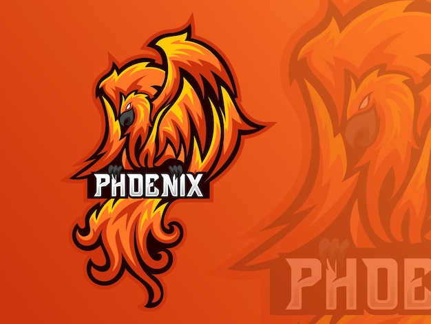 Vector fire phoenix-illustratie voor mascotte-logo
