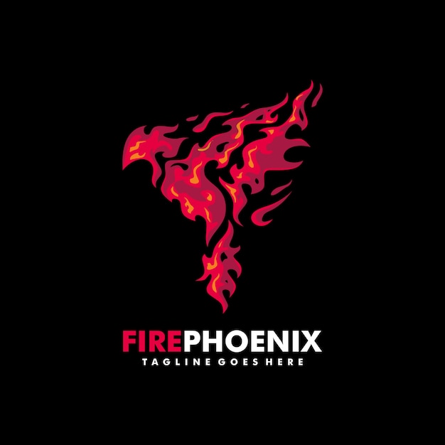 Fire phoenix illustration vector design template