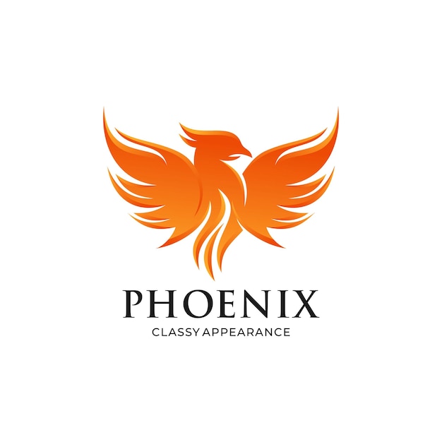 Fire phoenix logo design template