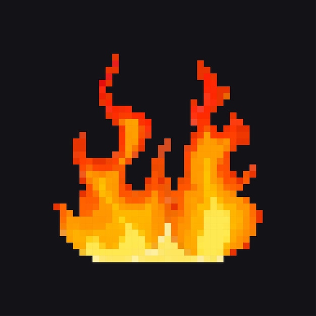 Vector fire pixel art