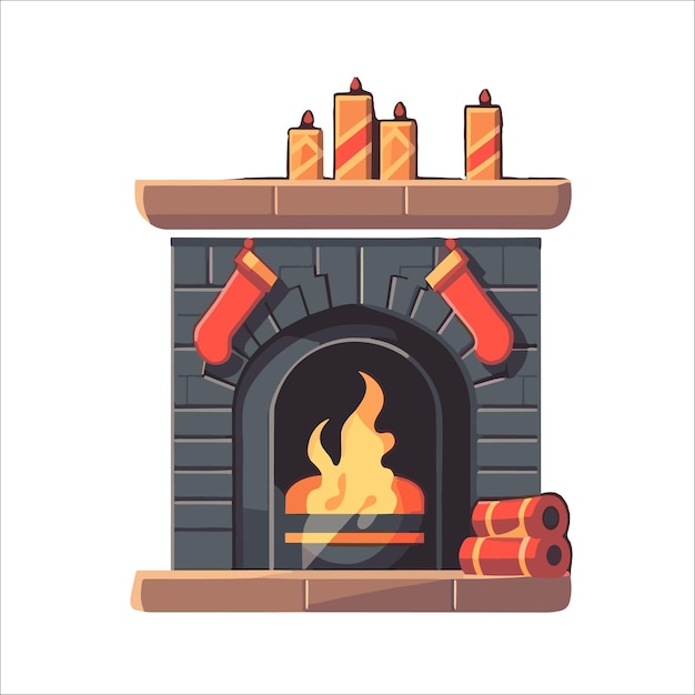 暖炉 炉 の エレメント の 冬 の イラスト