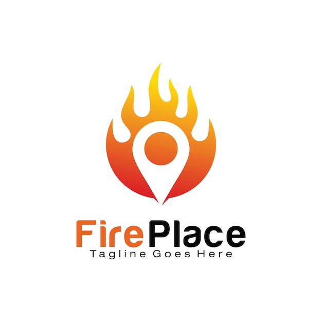 Modello di progettazione del logo di fire place