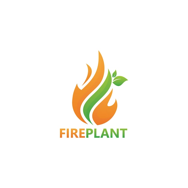 Fire plant logo template design