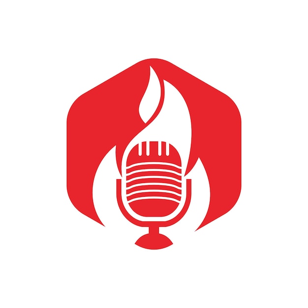 Fire Podcast logo design template